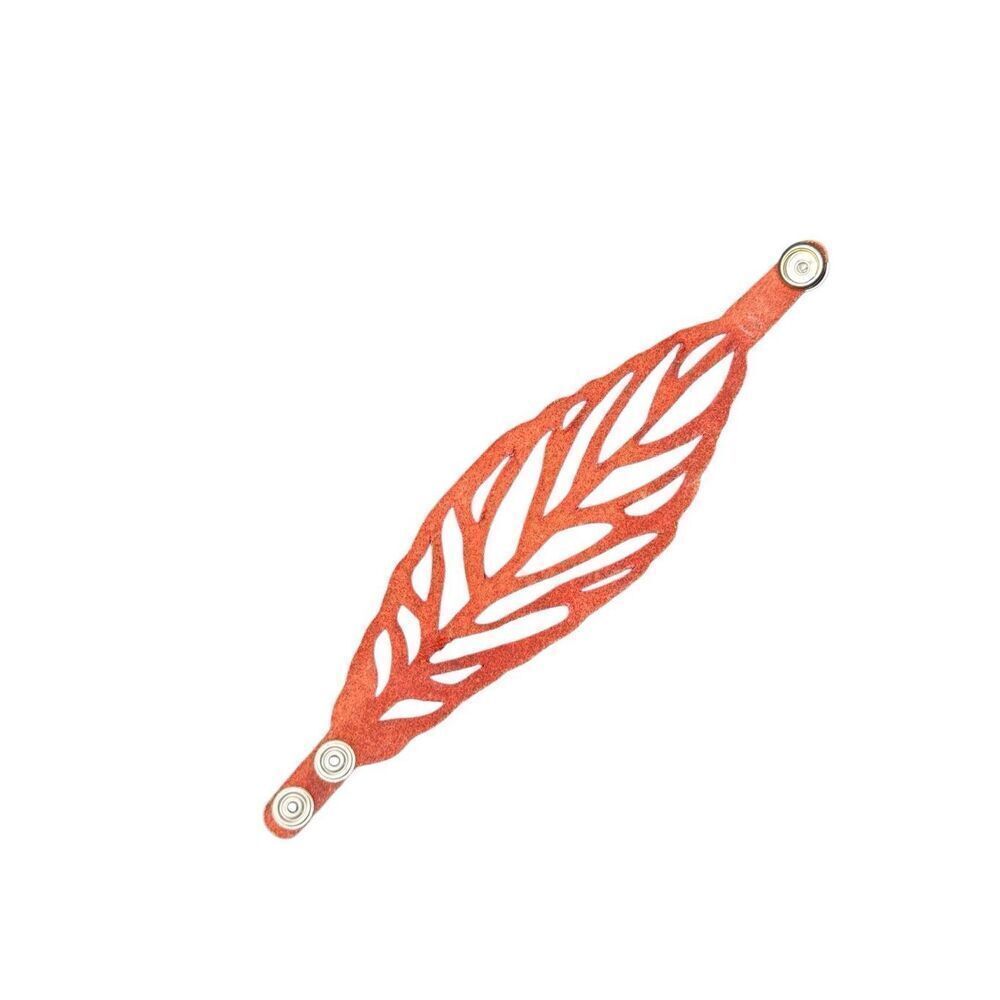 Anthropolgie red leather leaf wrap bracelet